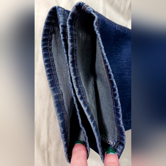 GAP 1969 Indigo Destructed/Repaired Stretch Slim Fit Jeans - 36x32 - Picture 10 of 14